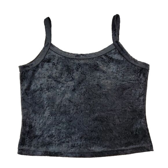 Y2K Black Whimsigoth Velvet Dragon Cami Tank Top Cropped M Dainty - Picture 3 of 6